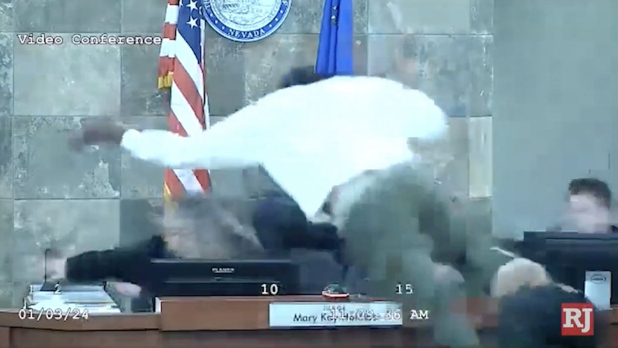 Shocking video: Convicted felon physically attacks judge after leaping over courtroom bench during sentencing