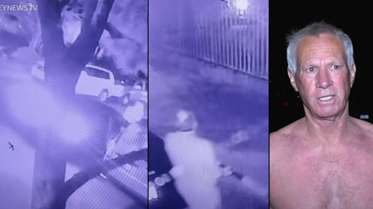 Fed up California man bashes in window of getaway car after thieves rob work van; other resident uses gun to thwart robbery