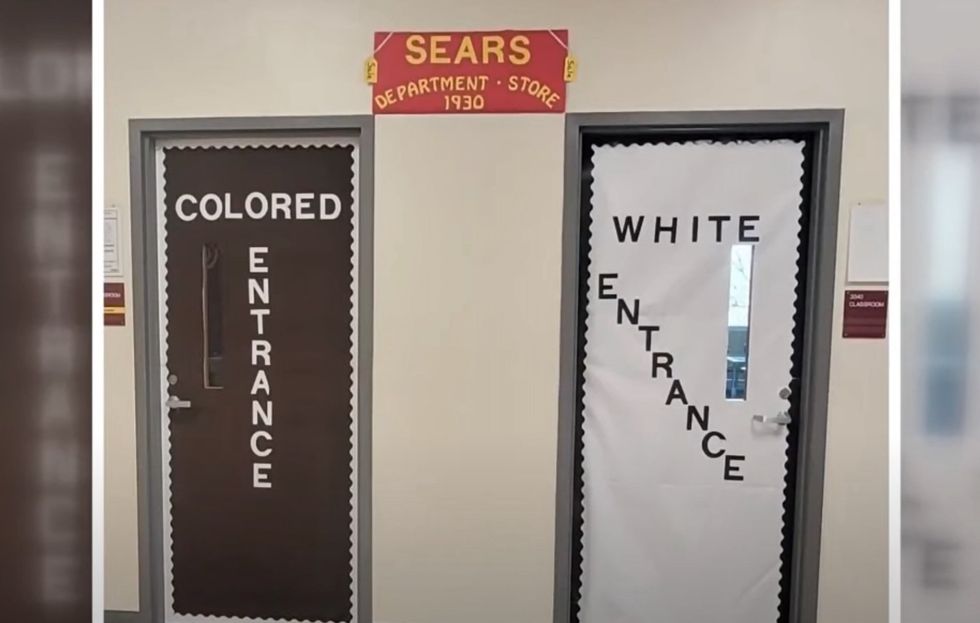 Teachers to be retrained over black history lesson with 'colored' and 'white' entrances at North Carolina high school