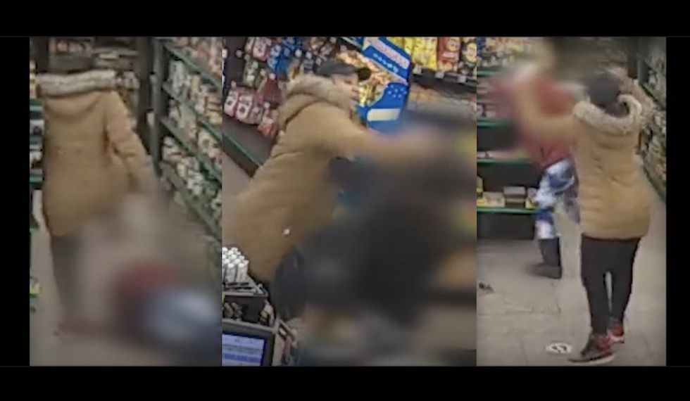 Video: Female brutally beats up pair of women in store while crying little girl with attacker begs her to 'stop it!'