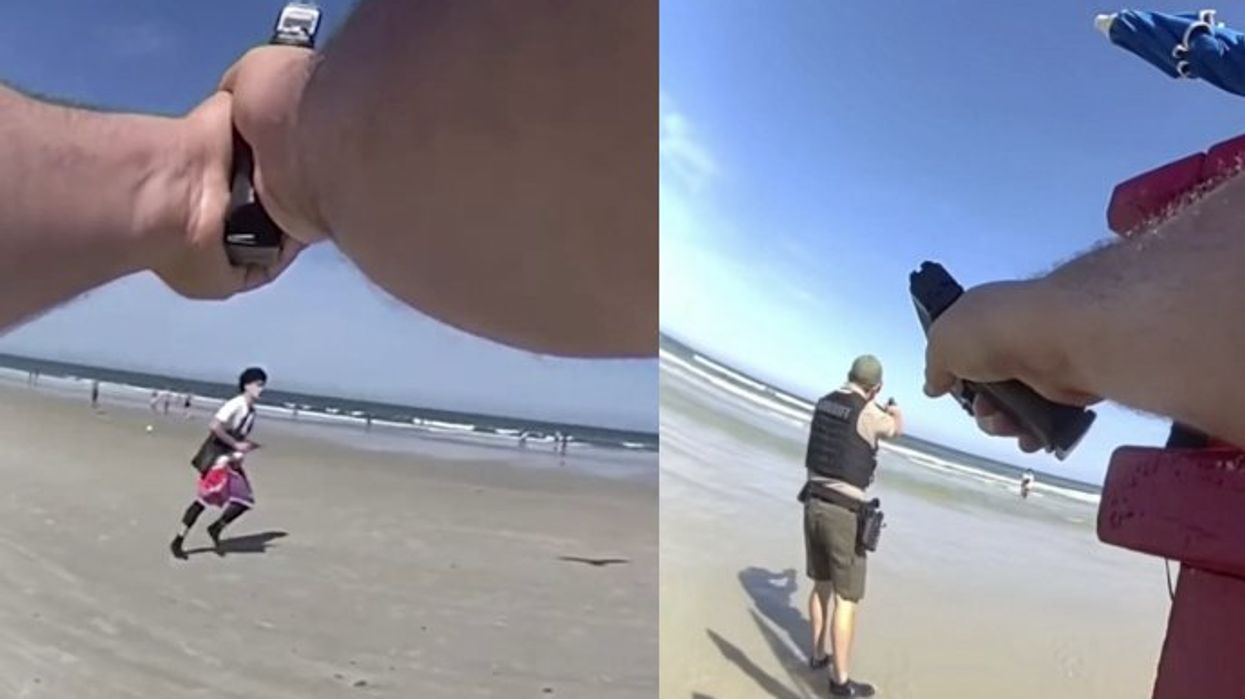 Watch: Wild scene unfolds on busy Florida beach as suspected teen drug dealer pulls out gun, leads cops on chase into the ocean