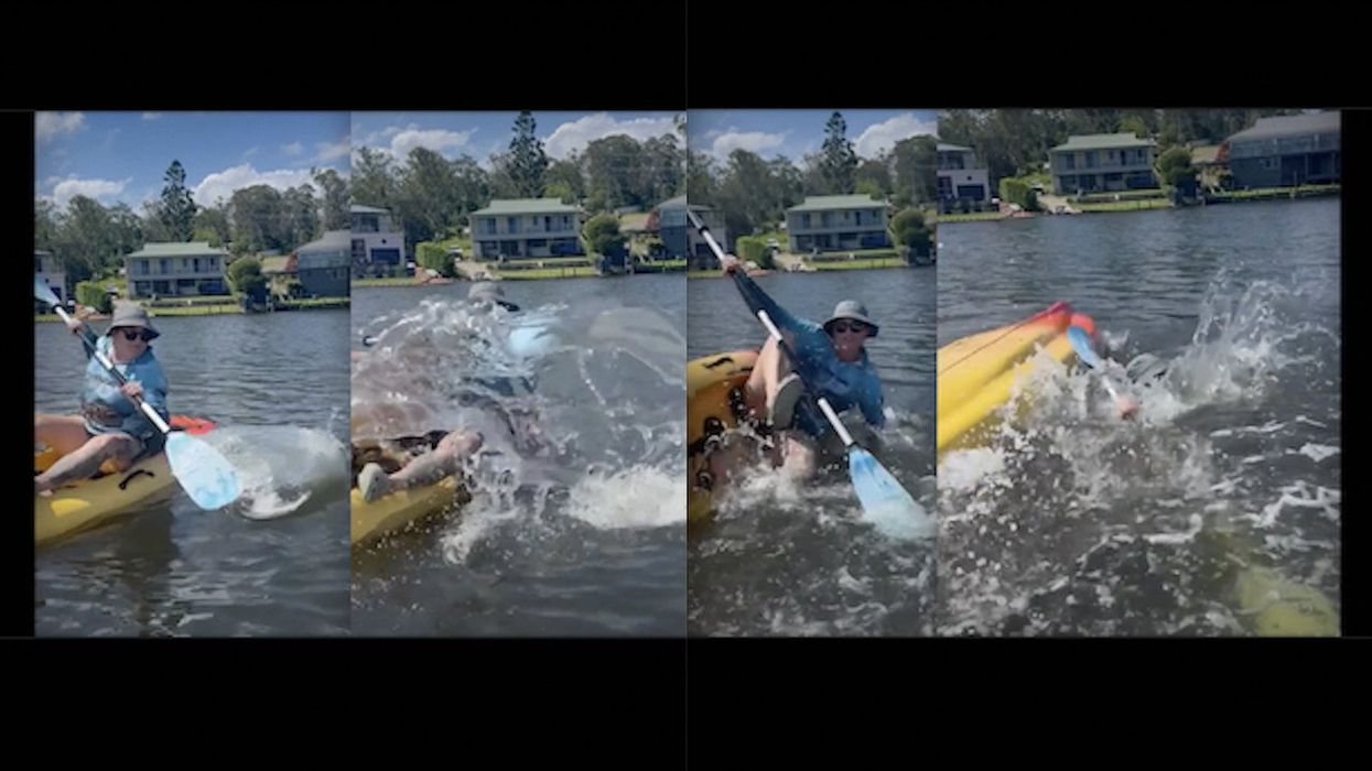 Potty-mouthed Karen on a kayak tries splashing dad, daughter amid dispute — and loses hilariously