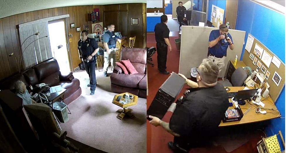 Newspaper owner sues small Kansas city‚ police department for raiding his home and office: ';Illegal as hell';