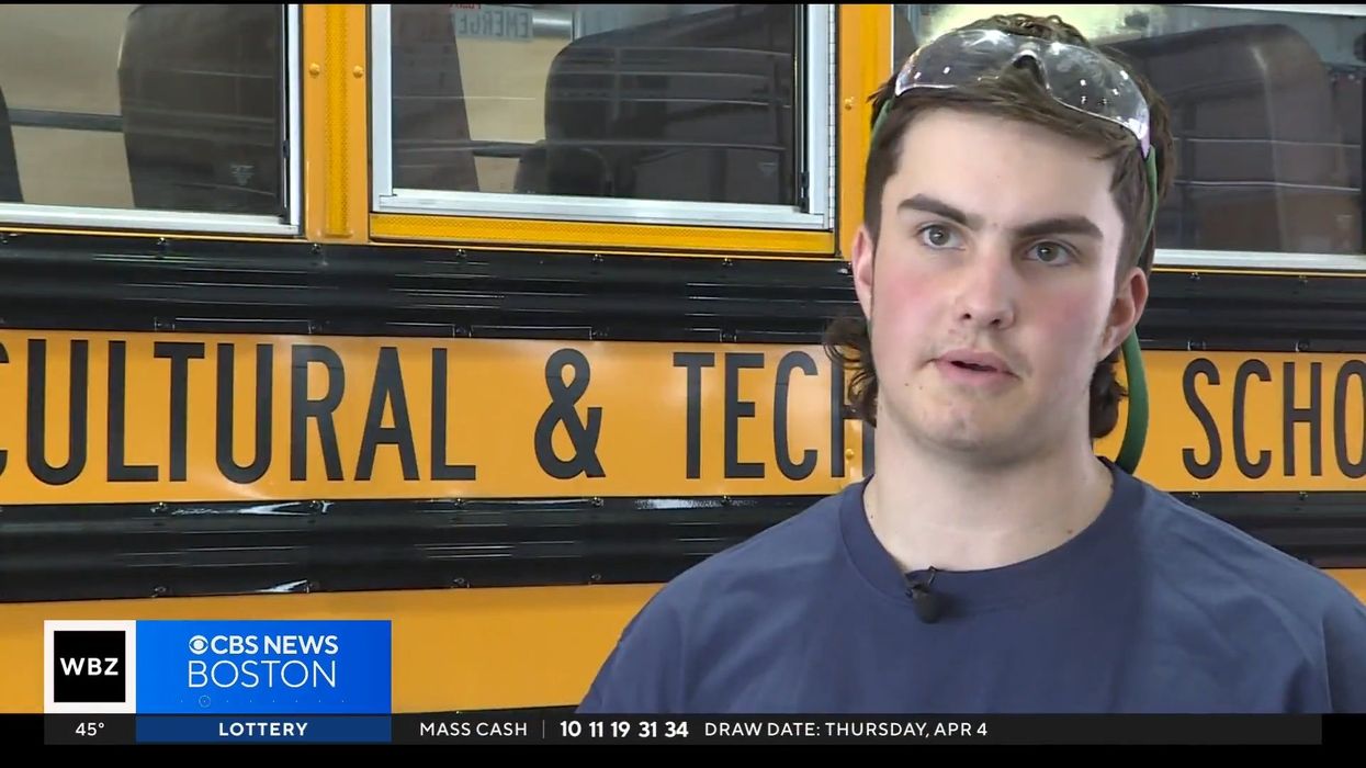 Massachusetts high school student fixes his own school bus after he saw it broken down by the side of the road