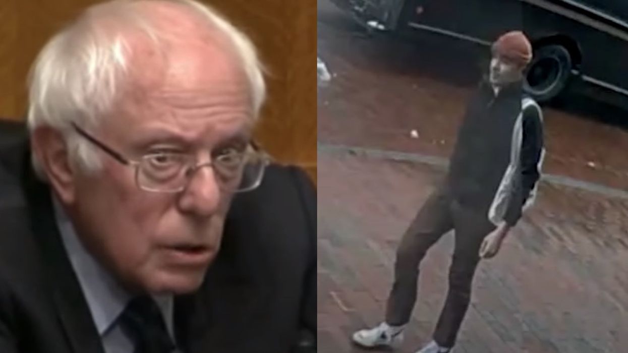Security video captured man lighting door on fire at Bernie Sanders' office in Vermont