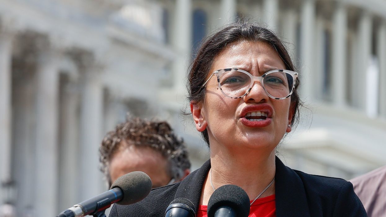 Rashida Tlaib flips out when asked to condemn 'Death to America' chants by anti-Israel protesters in her district