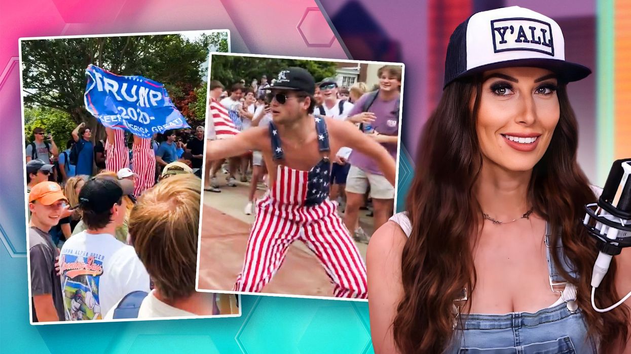 Trump supporters drown out college protesters