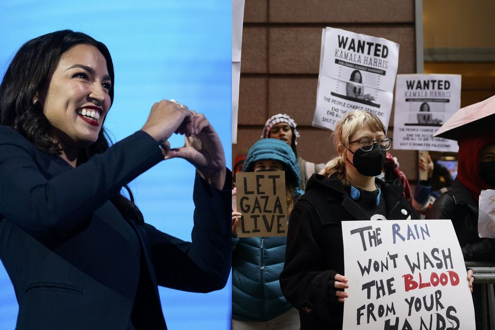 Anti-Israel activists rage against Ocasio-Cortez over historical revisionism on Harris and ceasefire during DNC speech