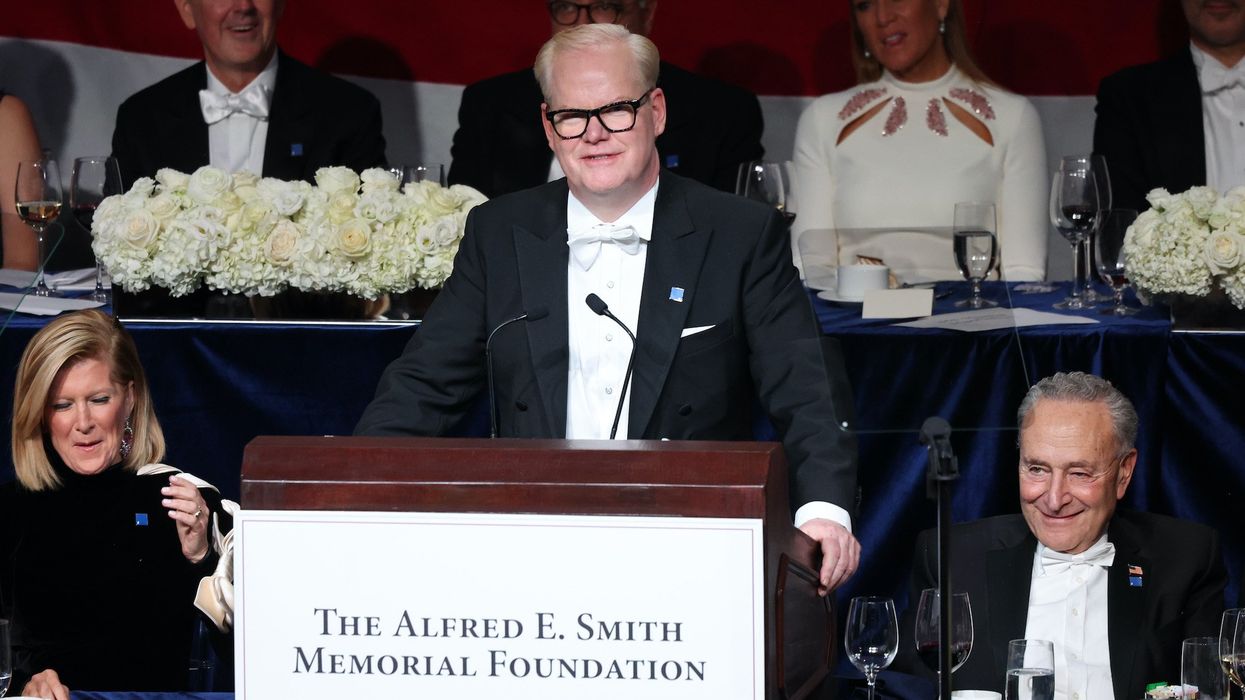 Liberals lash out at Jim Gaffigan for 'normalizing' Trump and slamming Kamala Harris' absence at Al Smith Dinner