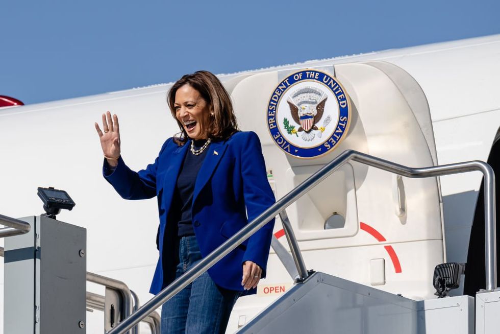 Kamala repeats the line, says Trump 'suggested rifles should be trained on' Liz Cheney, calling her a 'true patriot'