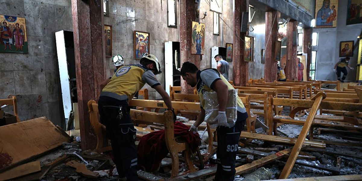 ‘Blown to bits’: Suicide bomber targets Christian church in jihadist-controlled Syria ‘Blown to bits’: Suicide bomber targets Christian church in jihadist-controlled Syria