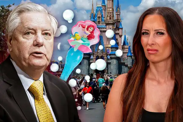 Lindsey Graham spotted holding bubble wand at Disney World during shutdown