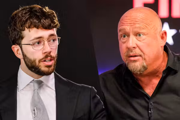 John Doyle and Alex Jones clash over the right’s biggest psyops in fiery MAGA debate