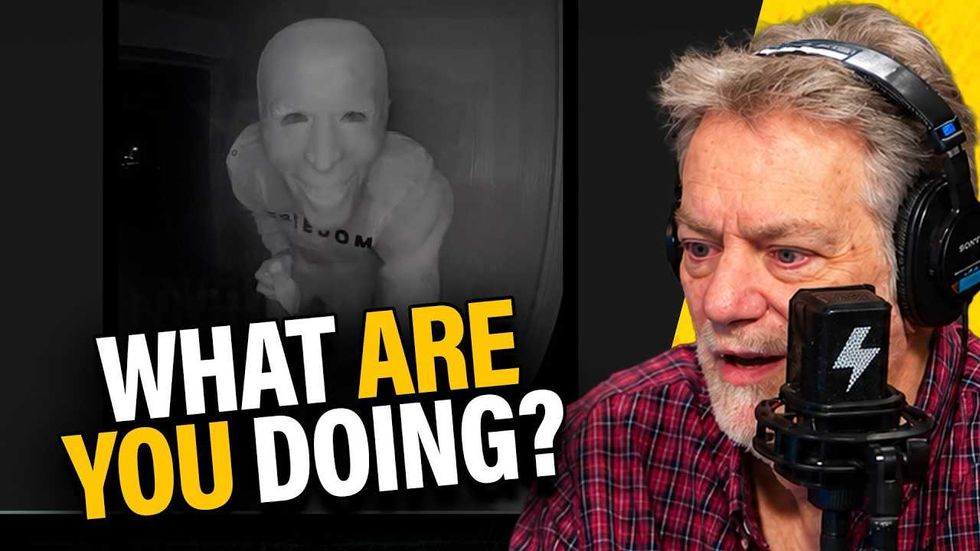 'OK, that’s spooky’: Biden-masked stranger creeps up to Texas family’s door and eats a banana
