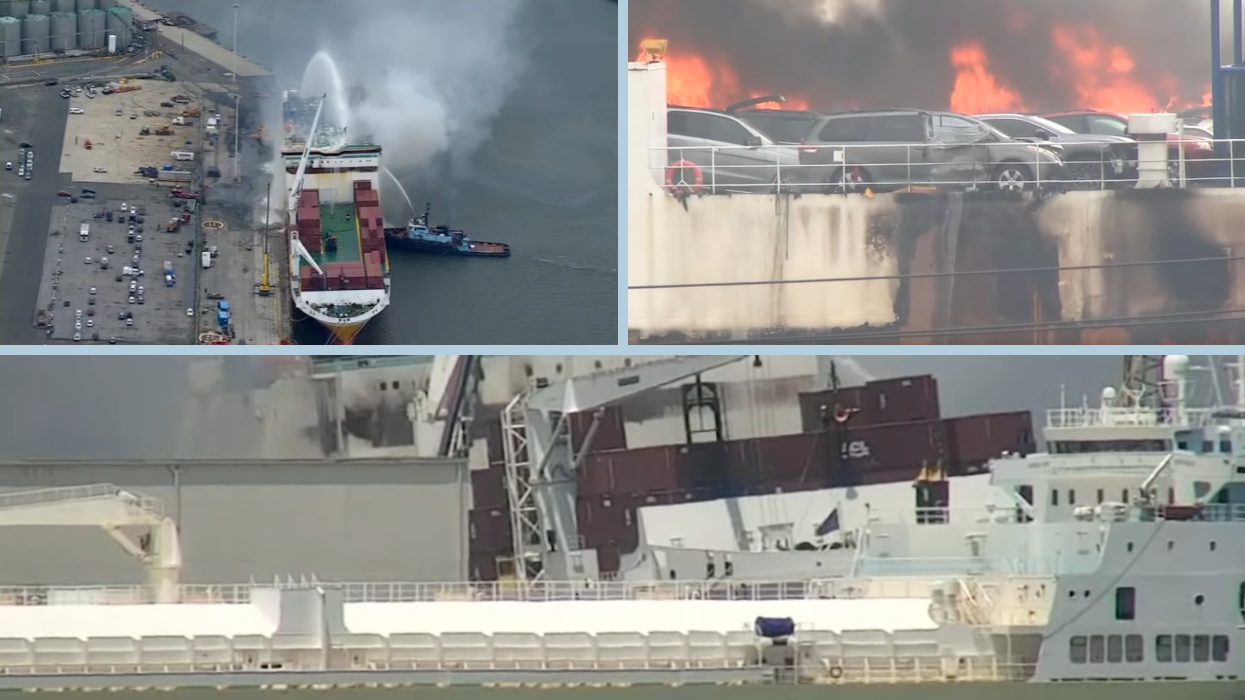 Cargo ship fire in Newark expected to continue burning for days; 2 firefighters who died sent maydays from within vessel