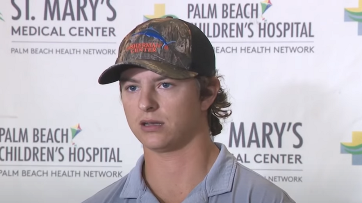 Florida fisherman barely makes it out alive after falling into shark-infested waters at Bahamas marina