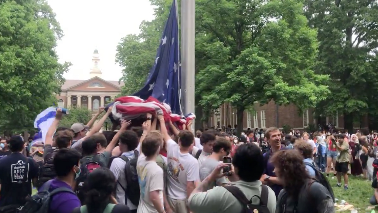 Fraternity brothers protected the American flag when protesters tried tearing it down — now donations are pouring in