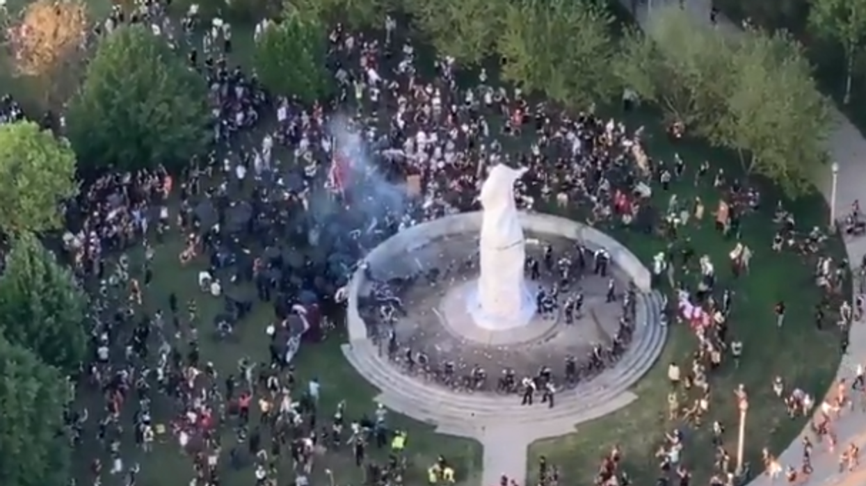 Rioters shoot fireworks at Chicago police officers guarding Christopher Columbus statue, cops hospitalized