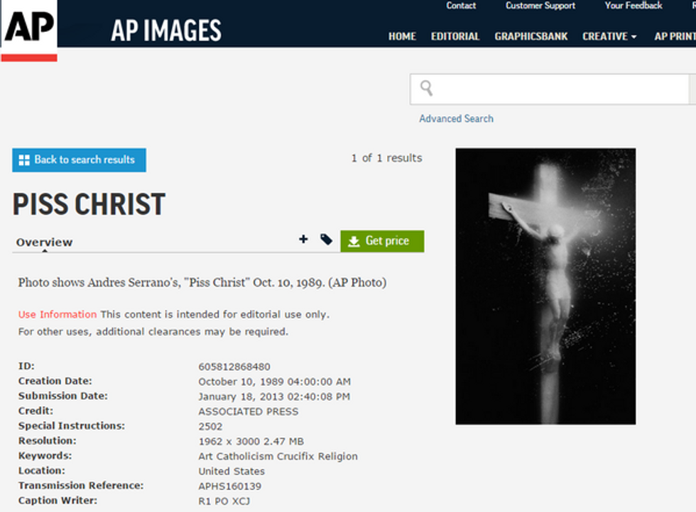 AP Censors 'Deliberately Provocative' Charlie Hebdo Images — Here's What They Had to Say About Selling 'Piss Christ\
