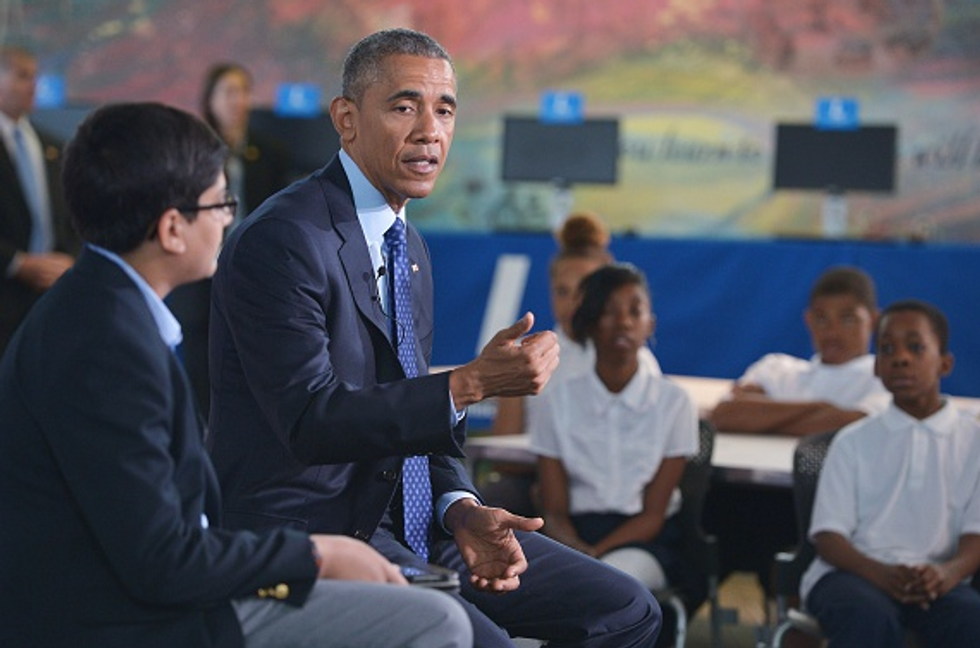 Watch: Sixth-grader cuts Obama off for speaking too long