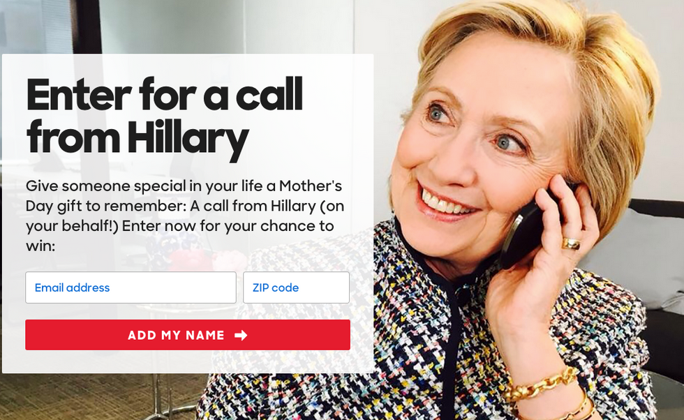 Hillary Clinton and your mother might have plans this Mother's Day
