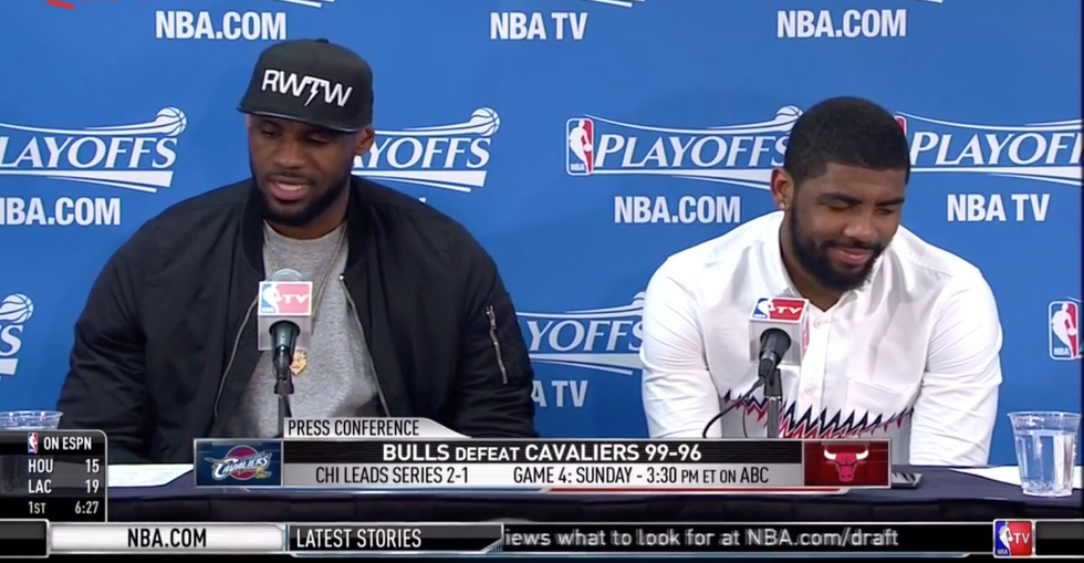 Reporter's Question for LeBron James After Heartbreaking Playoff Loss Makes Fellow Cavaliers Star Literally Shake His Head