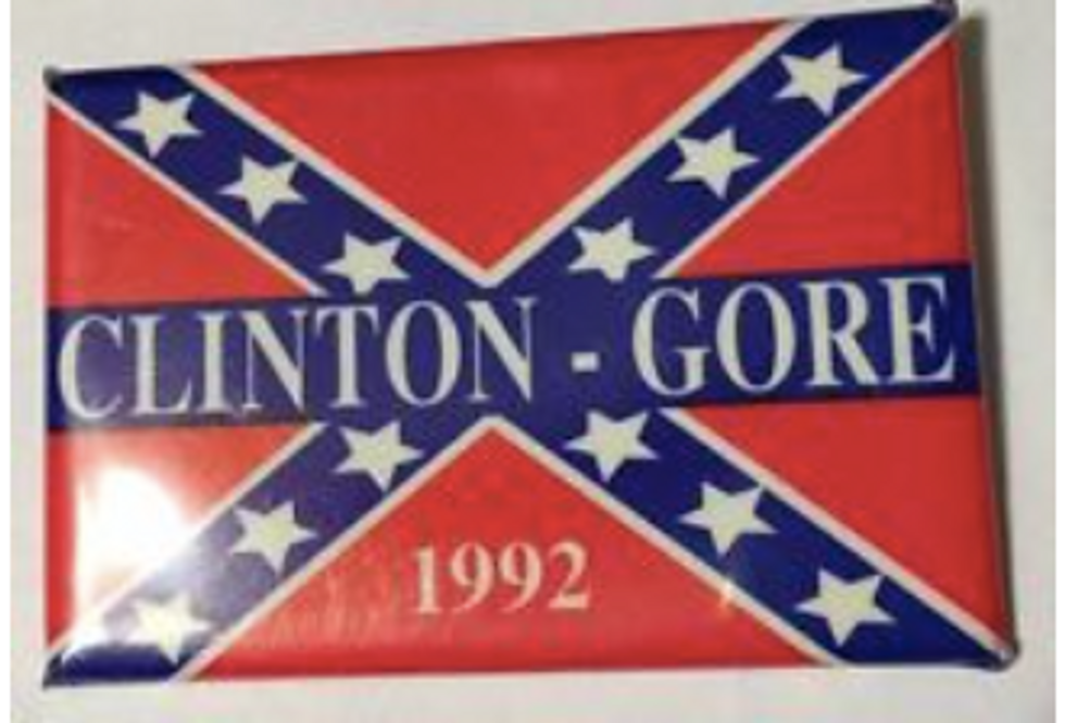 Hillary Clinton Not Talking About '92 Clinton-Gore Confederate Campaign Button