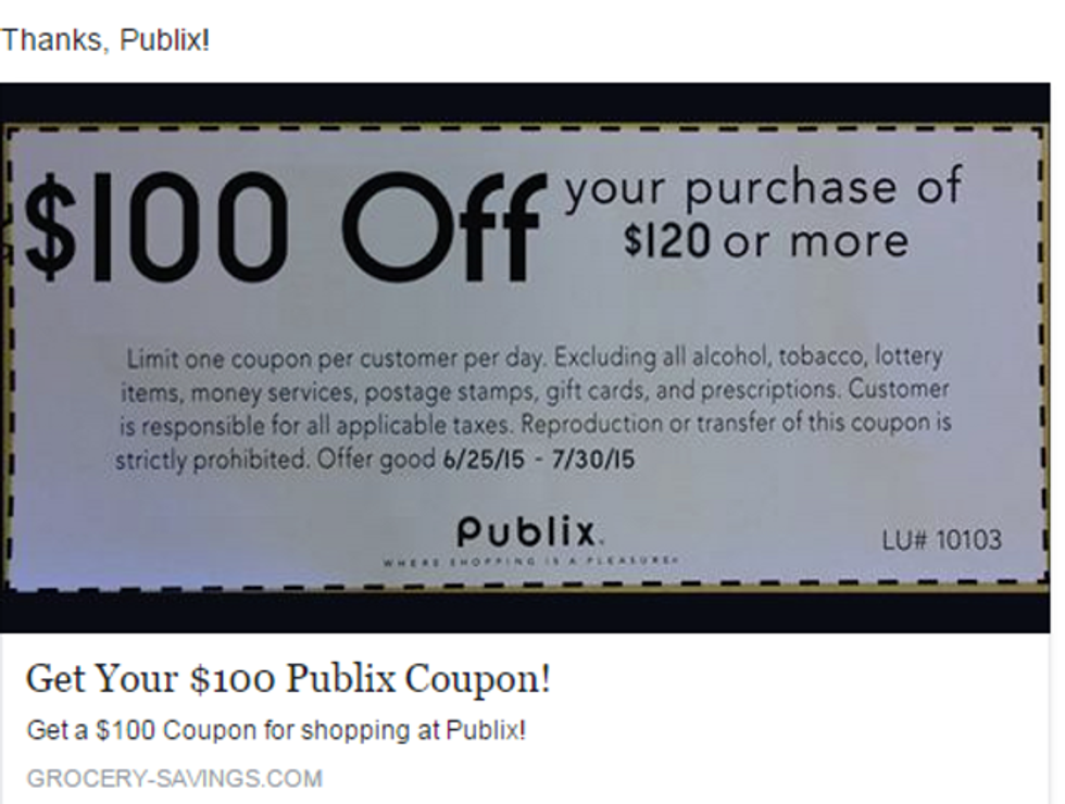 There's Another Facebook Scam Involving a Popular Grocery Store Chain. Here's What You Need to Know So You Won't Fall for It.