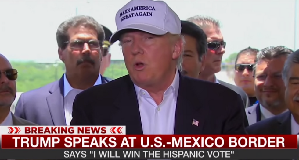 A Defiant Donald Trump Takes on Press at US-Mexico Border: 'I Think I'll Win the Hispanic Vote