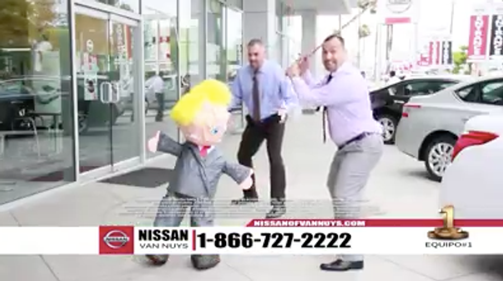 Nissan Responds to One of Its Dealerships That Filmed Commercial While Bashing Donald Trump Piñata