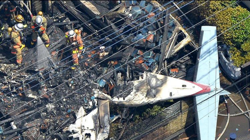Survivors Found After Plane Crashes in Tokyo Neighborhood