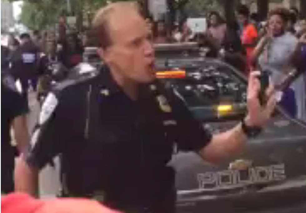 Video: Cleveland Officer Pepper Sprays 'Black Lives Matter' Protesters After They Surround Cop Car to Prevent It From Leaving