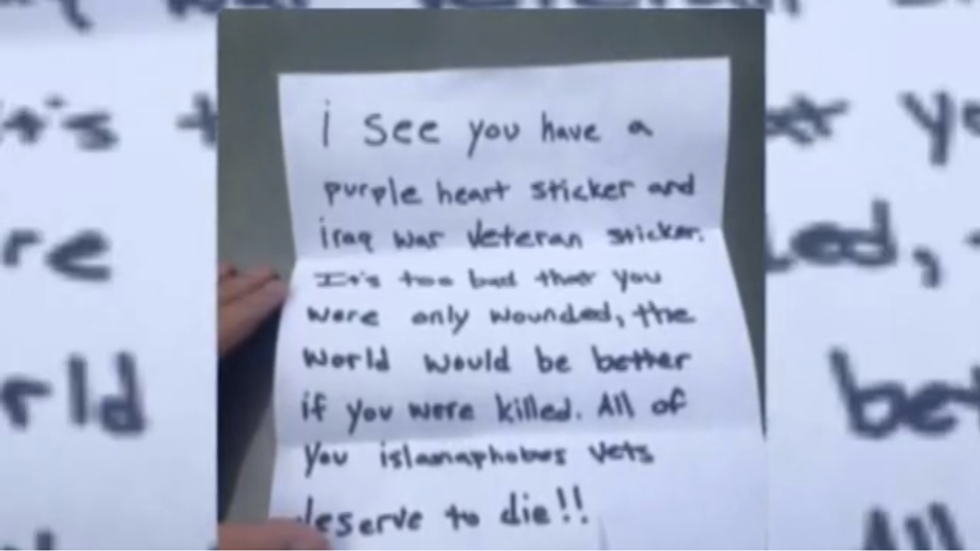 Marine Veteran Finds 'Shocking' Note on His Car During a Trip to the Grocery Store