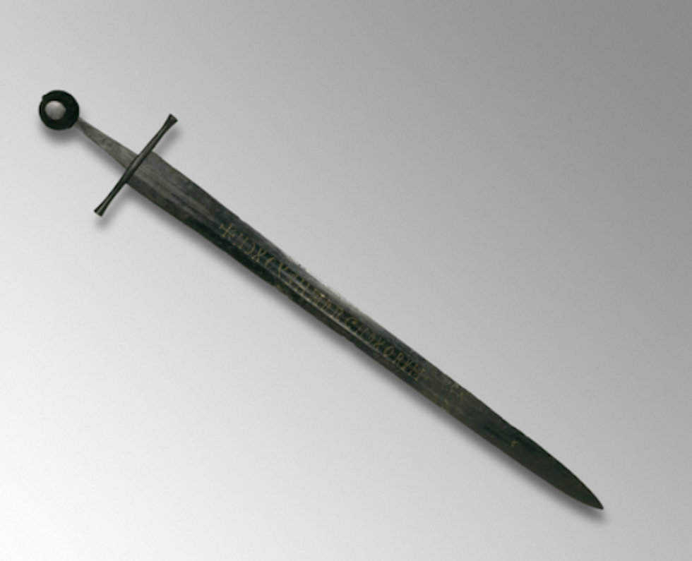 Sword With a Gold 'Indecipherable Inscription' on Display at Magna Carta Exhibit: 'Decipher It for Us?