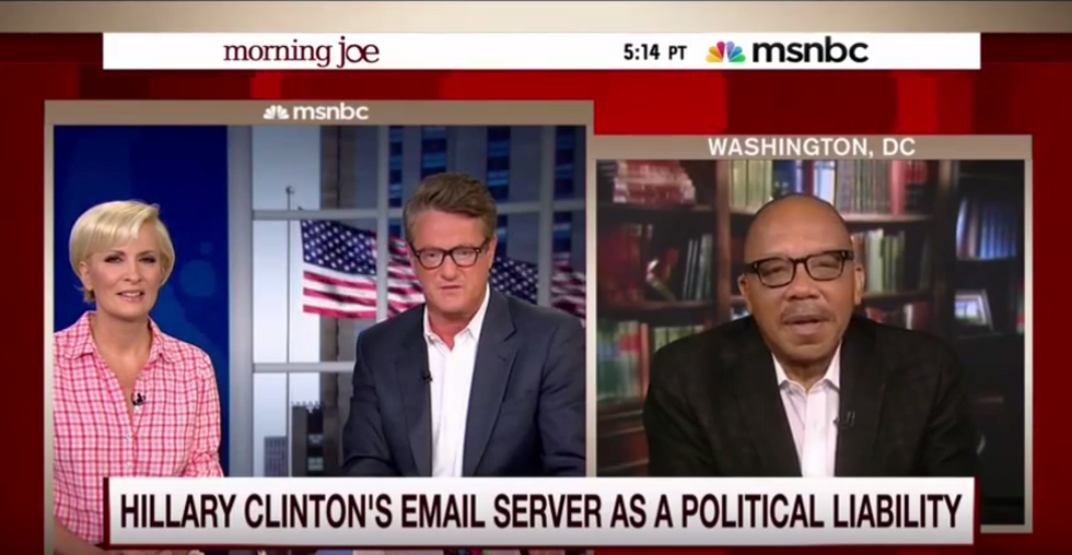 Whoa, Whoa, Whoa': Watch Liberal 'Morning Joe' Co-Host's Quick Reaction to Dem Guest's Take on Hillary Email Scandal