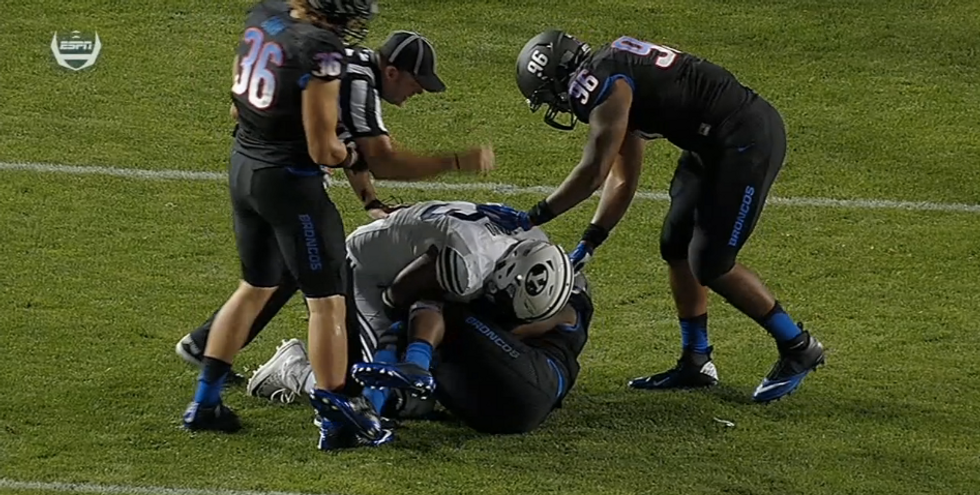 Watch BYU Football Player Deliver Low Blow