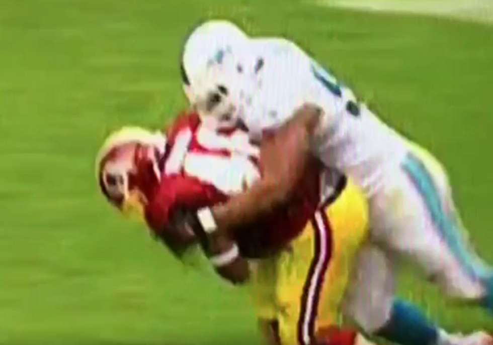 Did Notoriously 'Dirty' NFL Player Kick Redskins RB in the Head After This Play? Watch and Decide
