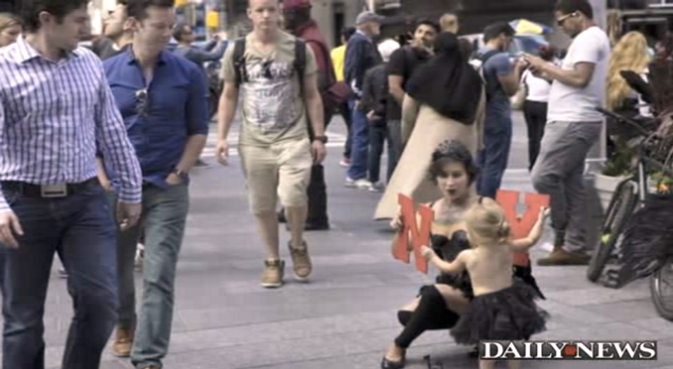 Woman Parades 2-Year-Old Daughter Around Topless to Panhandle in Time Square — and Police Admit There's Nothing They Can Do About It