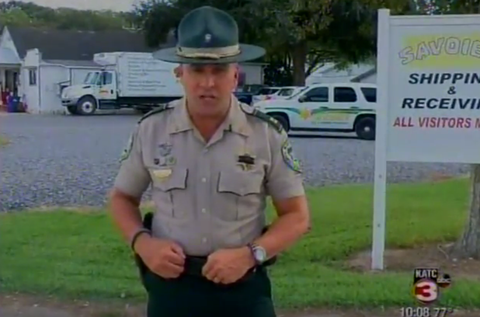 One can only imagine the looks on 'dumb' suspects' faces when they watched this personalized message from Louisiana's 'Cajun John Wayne