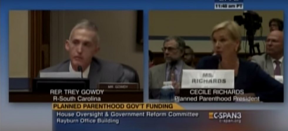 Watch the Moment Rep. Trey Gowdy Appears to Wink at Planned Parenthood President as He Drives His Point Home