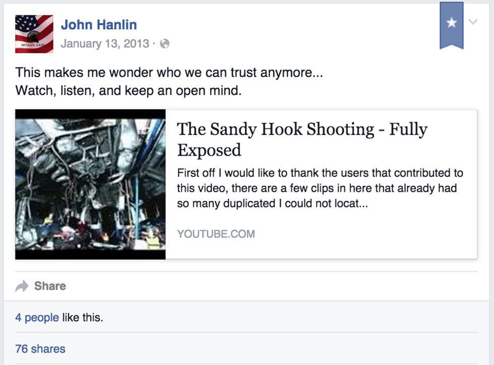 Did Oregon Sheriff Post Conspiracy Theory Video on Facebook After Sandy Hook?