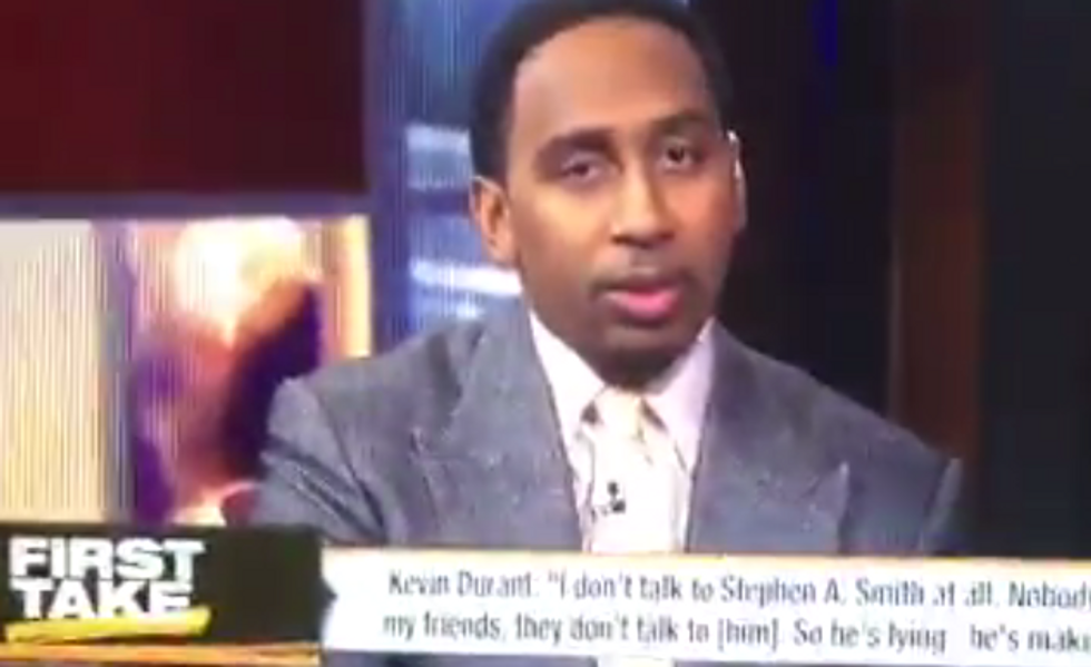 ESPN's Stephen A. Smith Looks Directly Into Camera, Sends Stern Warning to NBA Superstar Kevin Durant