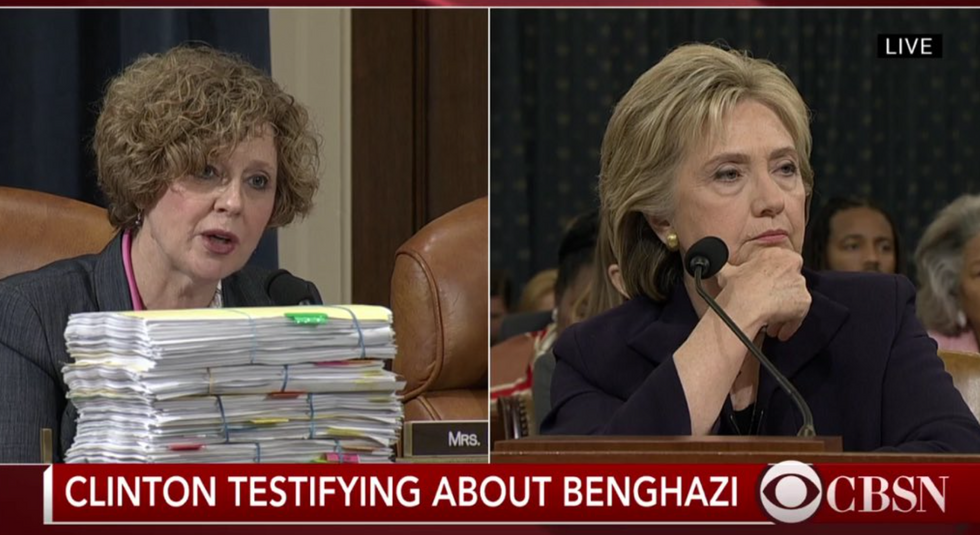 I'd Like to Show You Something': See How Hillary Clinton Reacts When Rep. Susan Brooks Unexpectedly Produces Two Stacks of Emails