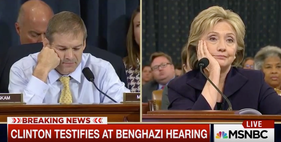 Pay Attention to Hillary Clinton's Body Language as Jim Jordan Relentlessly Grills Her for First Blaming Video for Benghazi Attacks