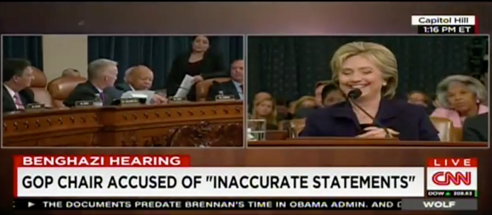 Chaos Erupts During Benghazi Hearing as Democrats Make Surprise Request of Chairman Trey Gowdy — and Hillary Can Be Seen Laughing