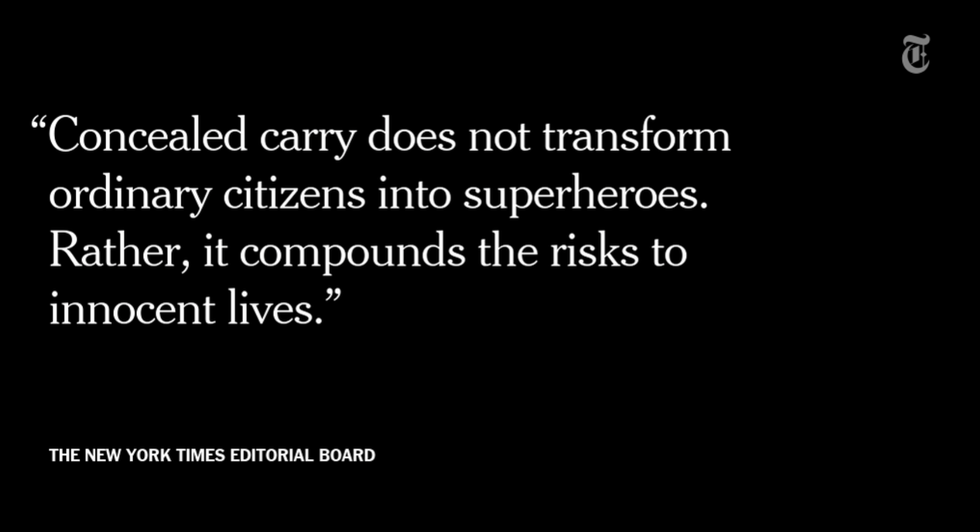 New York Times Editorial Board: 'The Concealed-Carry Fantasy