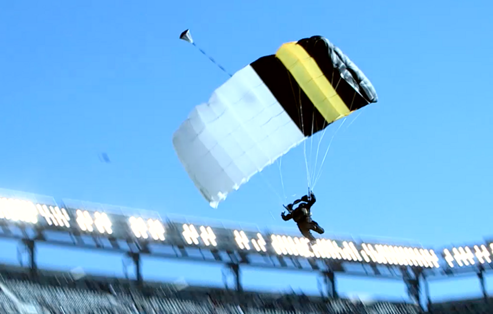 Exclusive Video: Watch West Point’s Elite Parachute Team Drop Into MetLife Stadium for Veterans Day Salute
