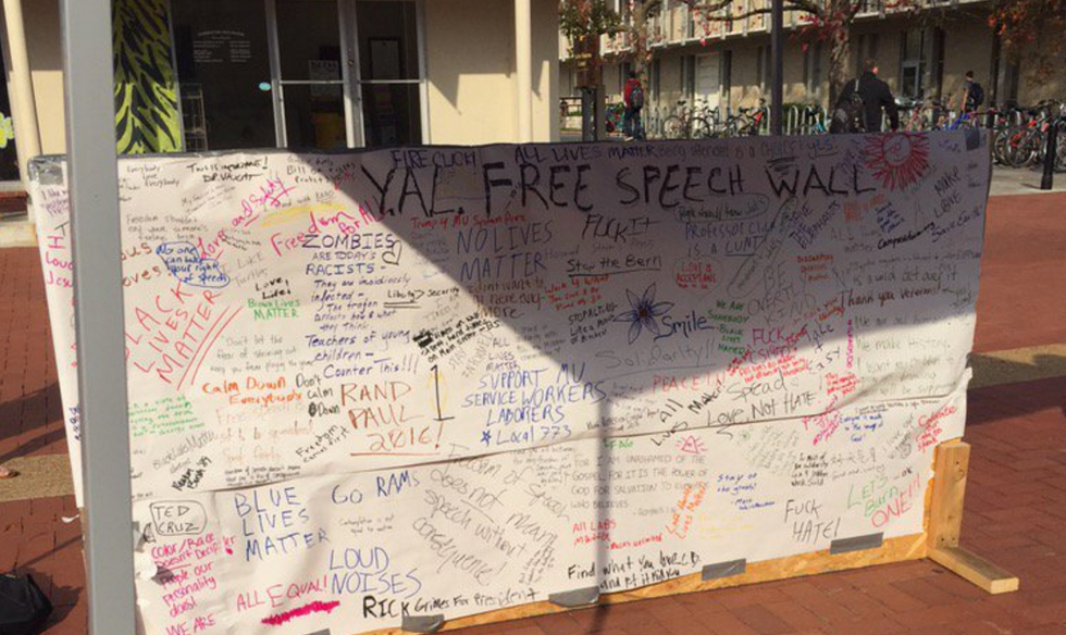 Look Closely. Can You Spot Some of the Surprising Messages Written on the ‘Free Speech Wall’ Erected at Mizzou?