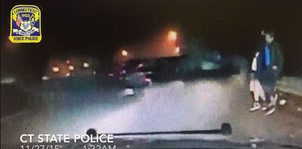 Connecticut State Trooper's Dashcam Video Captures Seriously Scary Moment on Highway