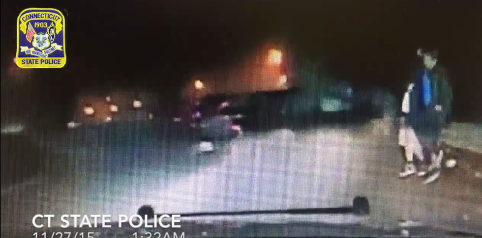 Connecticut State Trooper's Dashcam Video Captures Seriously Scary Moment on Highway